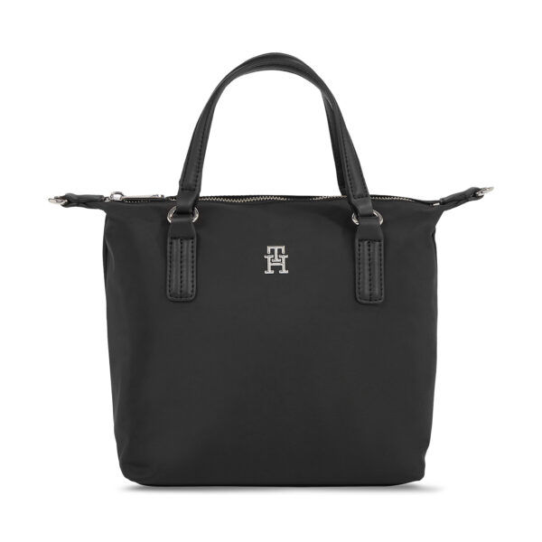 Klasikinės rankinės moterims, Rankinė Tommy Hilfiger Poppy Th Small Tote AW0AW15640 Juoda