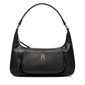 Klasikinės rankinės moterims, Rankinė Tommy Hilfiger Soft Utility Shoulder Bag Pu AW0AW16711 Juoda