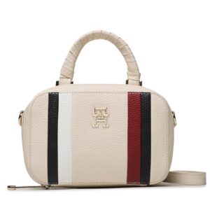 Klasikinės rankinės moterims, Rankinė Tommy Hilfiger Th Emblem Trunk Corp AW0AW15113 Écru