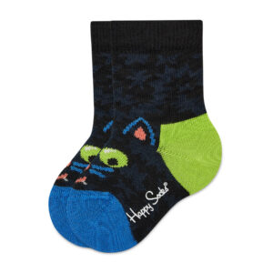 Kojinės vaikams, Ilgos vaikiškos kojinės Happy Socks KCAT01-9300 Juoda