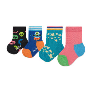 Kojinės vaikams, Vaikiškų ilgų kojinių komplektas (4 poros) Happy Socks XKSPC09-0200 Spalvota