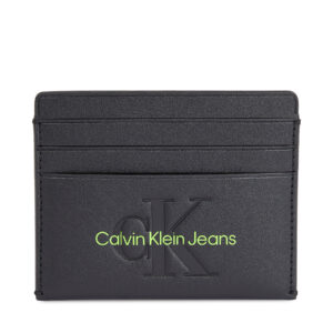 Kreditinių kortelių dėklas Calvin Klein Jeans Sculpted Cardcase 6Cc Mono K60K611987 Juoda