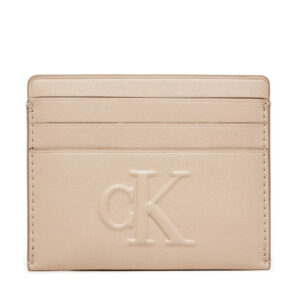 Kreditinių kortelių dėklas Calvin Klein Jeans Sculpted Cardcase K60K612747 Smėlio