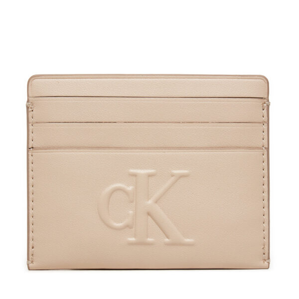 Kreditinių kortelių dėklas Calvin Klein Jeans Sculpted Cardcase K60K612747 Smėlio