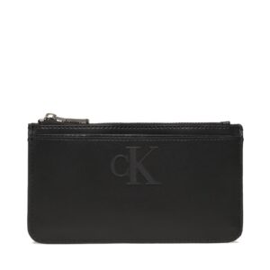 Kreditinių kortelių dėklas Calvin Klein Jeans Sleek Coin Purse Solid K60K610338 Juoda