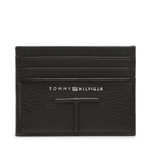 Kreditinių kortelių dėklas Tommy Hilfiger Central Cc Holder AM0AM10609 Juoda