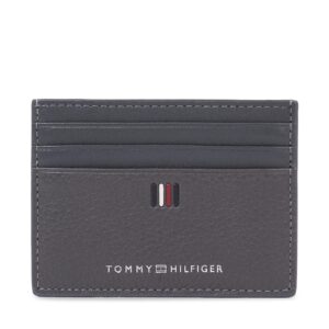 Kreditinių kortelių dėklas Tommy Hilfiger Th Central Cc Holder AM0AM11858 Pilka