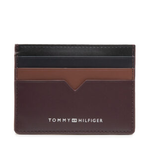 Kreditinių kortelių dėklas Tommy Hilfiger Th Modern Leather Cc Holder AM0AM10616 Ruda