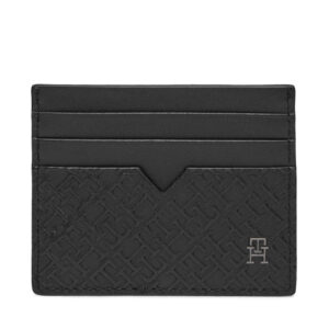 Kreditinių kortelių dėklas Tommy Hilfiger Th Monogram Cc Holder AM0AM11848 Juoda