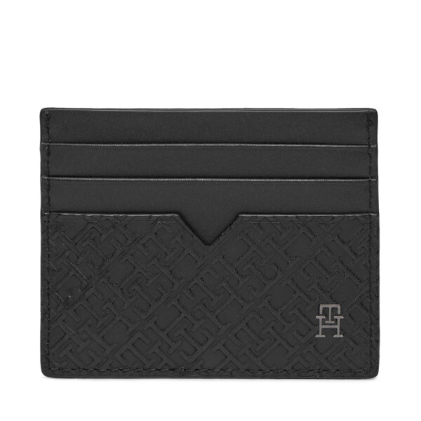 Kreditinių kortelių dėklas Tommy Hilfiger Th Monogram Cc Holder AM0AM11848 Juoda