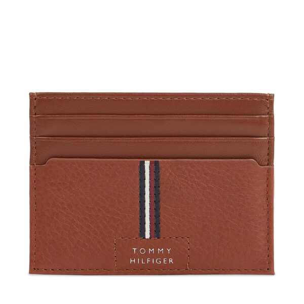 Kreditinių kortelių dėklas Tommy Hilfiger Th Premium Leather Cc Holder AM0AM12186 Ruda