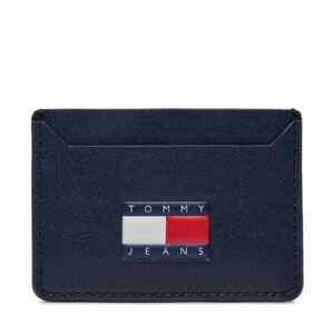 Kreditinių kortelių dėklas Tommy Jeans Tjm Heritage Leather Cc Holder AM0AM12085 Tamsiai mėlyna