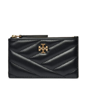 Kreditinių kortelių dėklas Tory Burch Kira Chevron Zip Card 156556 Juoda