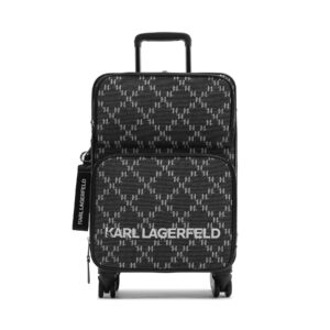 Kelioniniai lagaminai 👜 Rankinio bagažo lagaminas KARL LAGERFELD K/Monogram Jkrd 2.0 Trolley 236W3024 Pilka