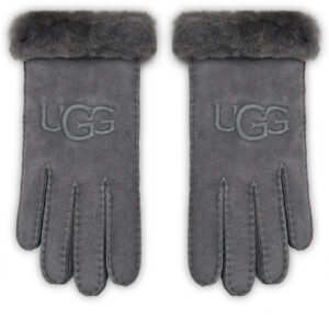 Odinės pirštinės moterims, Moteriškos pirštinės Ugg W Sheepskin Embroider Glove 20931 Pilka