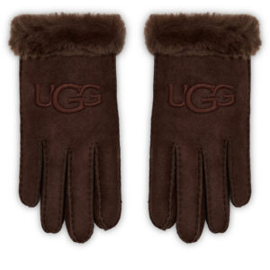 Odinės pirštinės moterims, Moteriškos pirštinės Ugg W Sheepskin Embroider Glove 20931 Vyšninė