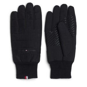 Odinės pirštinės vyrams, Vyriškos pirštinės Tommy Hilfiger Th Established Mix Nylon Gloves AM0AM07884 Juoda