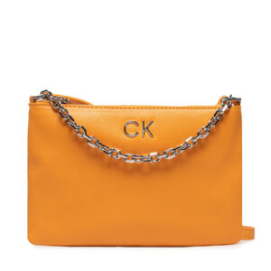 Rankinės per petį, Rankinė Calvin Klein Jeans Re Lock Ew Crossbody W Chain K60K609115 Oranžinė