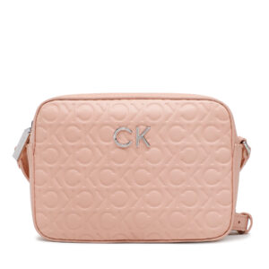 Rankinės per petį, Rankinė Calvin Klein Re-Lock Camera Bag Emb Mono K60K610199 Rožinė