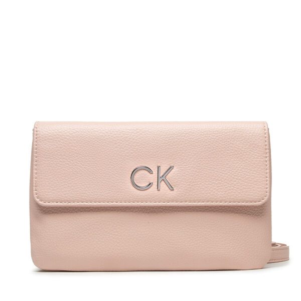 Rankinės per petį, Rankinė Calvin Klein Re-Lock Dbl Crossbody Bag Pbl K60K609140 Rožinė