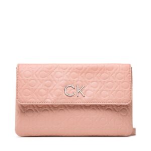 Rankinės per petį, Rankinė Calvin Klein Re-Lock Dbl Crossbody Emb Mono K60K610206 Rožinė