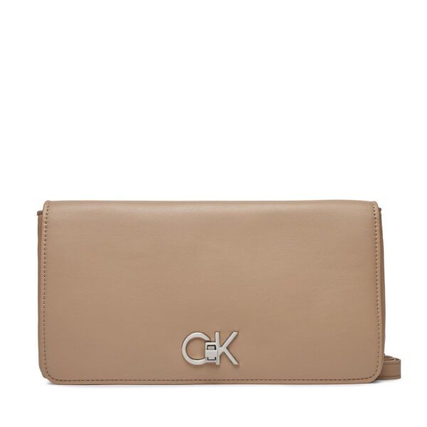 Rankinės per petį, Rankinė Calvin Klein Re-Lock Double Gusette K60K611336 Smėlio