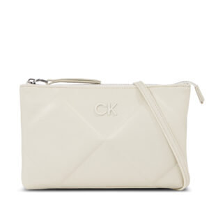 Rankinės per petį, Rankinė Calvin Klein Re-Lock Quilt Crossbody K60K611042 Écru