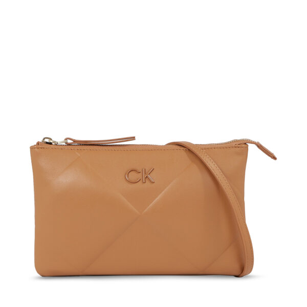 Rankinės per petį, Rankinė Calvin Klein Re-Lock Quilt Crossbody K60K611042 Ruda