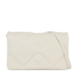 Rankinės per petį, Rankinė Calvin Klein Re-Lock Quilt Shoulder Bag K60K611021 Écru