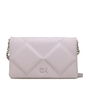 Rankinės per petį, Rankinė Calvin Klein Re-Lock Qult Shoulder Bag K60K611021 Violetinė