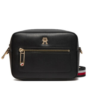 Rankinės per petį, Rankinė Tommy Hilfiger Iconic Tommy Camera Bag Corp AW0AW15864 Juoda