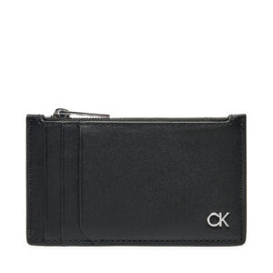 Kreditinių kortelių dėklas Calvin Klein Metal Ck N/S Cardholder 6Cc K50K512287 Juoda