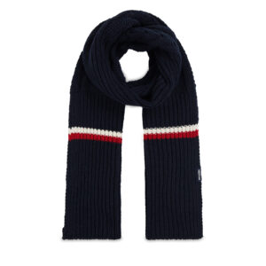 Šalikas Tommy Hilfiger Monotype Chunky Knit Scarf AM0AM11507 Tamsiai mėlyna