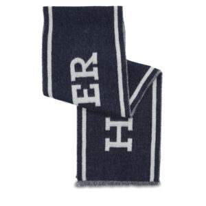 Šalikas Tommy Hilfiger Monotype Scarf AM0AM11738 Tamsiai mėlyna