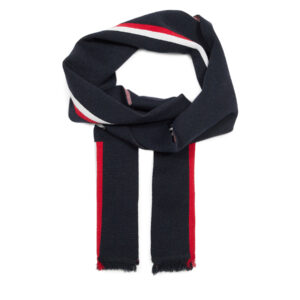 Šalikas Tommy Hilfiger Th Monotype Scarf AM0AM12058 Tamsiai mėlyna