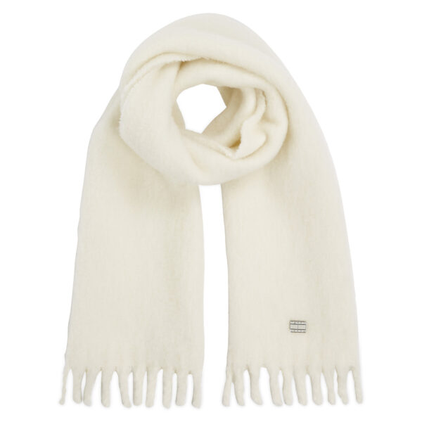 Šalikas Tommy Jeans Tjw Cosy Knit Scarf AW0AW15904 Écru