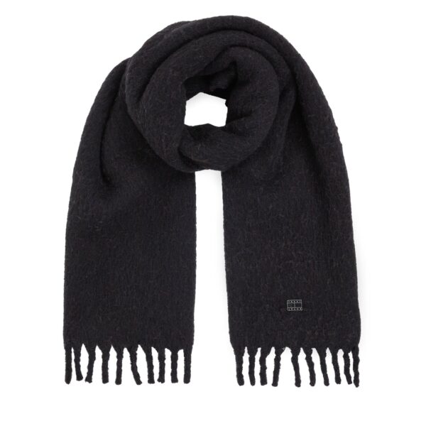 Šalikas Tommy Jeans Tjw Cosy Knit Scarf AW0AW15904 Juoda