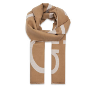 Šalis Calvin Klein Fringes 2-Tones Wool Blend Scarf K60K612028 Ruda