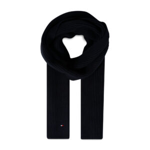 Šalis Tommy Hilfiger Essential Flag Knitted Scarf AM0AM10365 Tamsiai mėlyna