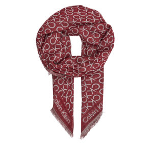 Skarelė Calvin Klein Monogram Jacquard Scarf 130X130 K60K608779 Raudona