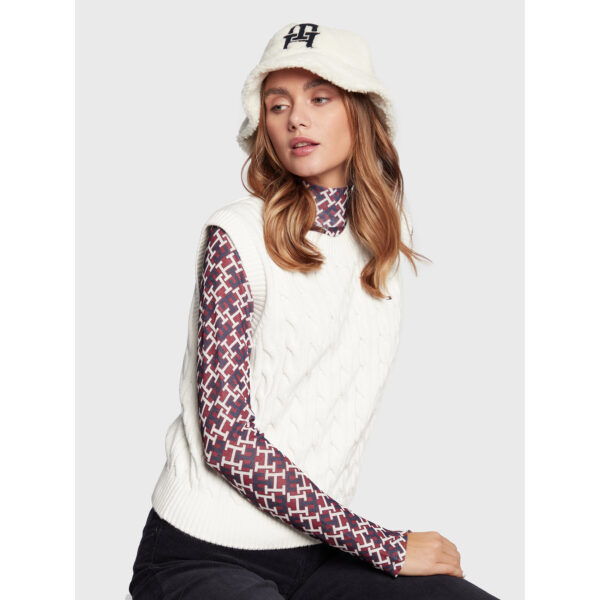 Skrybėlė Tommy Hilfiger Monogram AW0AW14287 Écru