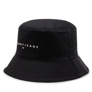 Skrybėlė Tommy Jeans Tjm Linear Logo Bucket Hat AM0AM12895 Juoda