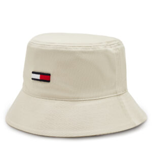 Skrybėlė Tommy Jeans Tjw Elongated Flag Bucket Hat AW0AW16381 Écru