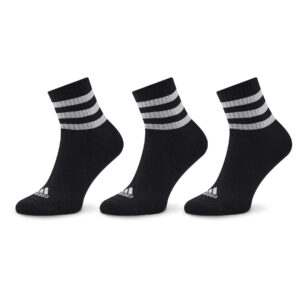 Trumpos Unisex Kojinės adidas 3-Stripes Cushioned Sportswear Mid-Cut Socks 3 Pairs IC1317 Juoda