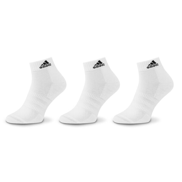 Trumpos Unisex Kojinės adidas Cushioned Sportswear Ankle Socks 3 Pairs HT3441 Balta