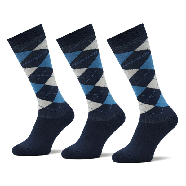 Unisex ilgų kojinių komplektas (3 poros) Horka Riding Socks 145450-0000-0218 Tamsiai mėlyna