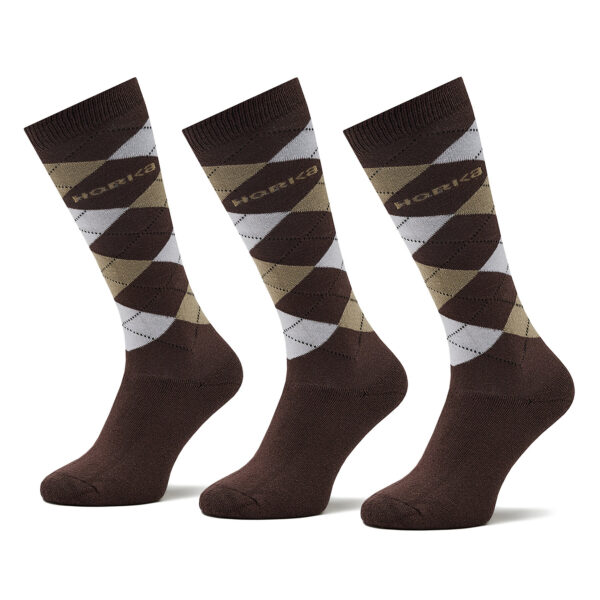 Unisex ilgų kojinių komplektas (3 poros) Horka Riding Socks 145450 Ruda