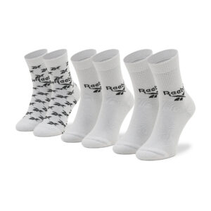 Unisex ilgų kojinių komplektas (3 poros) Reebok Cl Fo Crew Sock 3P GG6682 Balta