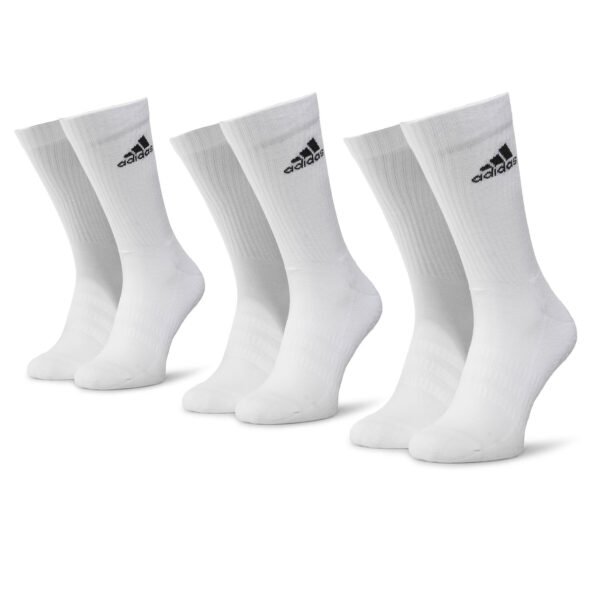 Unisex ilgų kojinių komplektas (3 poros) adidas Cush Crw 3PP DZ9356 Balta