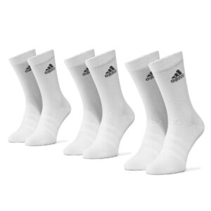 Unisex ilgų kojinių komplektas (3 poros) adidas Light Crew 3Pp DZ9393 Balta